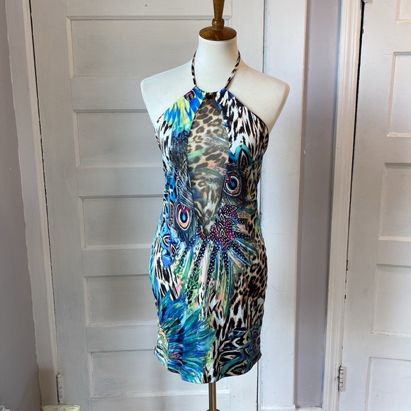 NWT Fashion Nova Paparazzi Please Halter Mini Dress, Size L - Picture 8 of 17